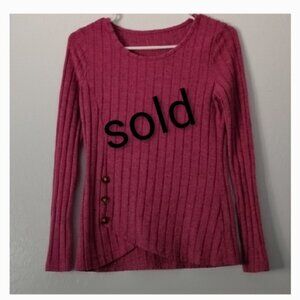Foreign Exchange Fuchsia Ribbed Asymmetrical Top